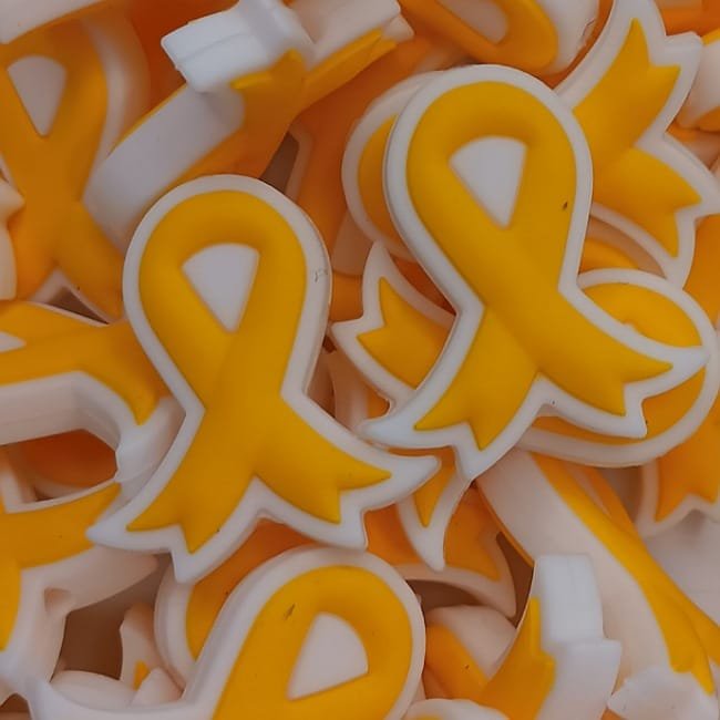 Yellow Ribbon Silicone Focal Bead Georgia Bead Company