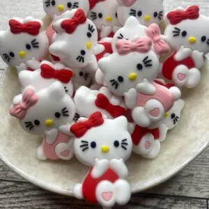 Sweet Kitty Silicone Focal Bead, Assorted Colors