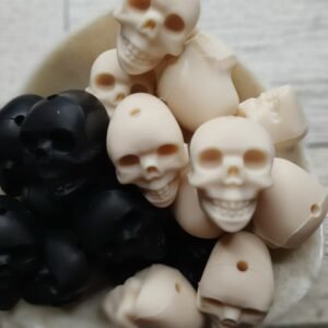 3d Skull Head Silicone Focal Bead, Assorted Colors