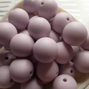 15mm Solid Silicone Beads, Lilac Purple