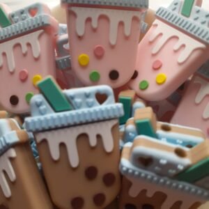 Boba Tea Silicone Focal Bead, Assorted Colors