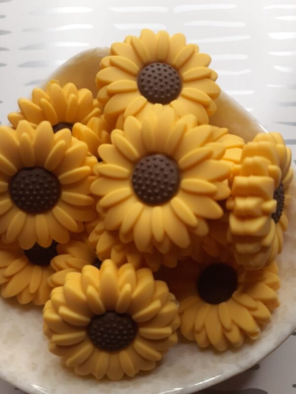 Large Sunflower Silicone Focal Bead, Assorted Colors - Image 2