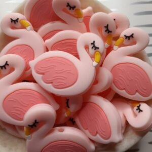 Flora the Flamingo Silicone Focal Bead
