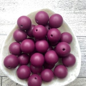15mm Solid Silicone Bead, Wine