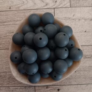 15mm Solid Silicone Bead, Dim Grey