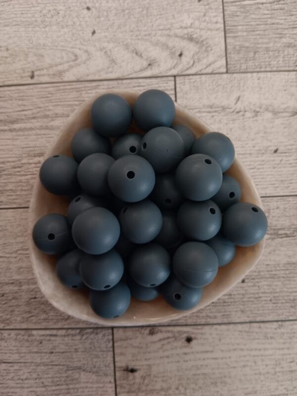 15mm Solid Silicone Bead, Dim Grey