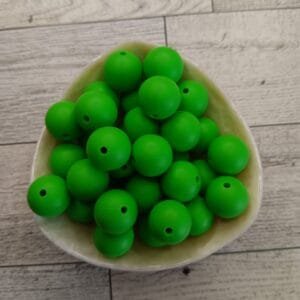 15mm Solid Silicone Bead, Summer Green