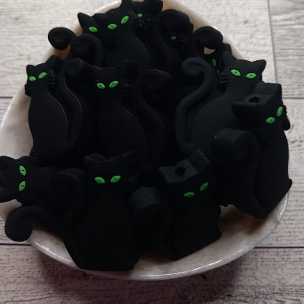 Black Cat Silicone Focal Bead