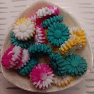 Marbled Flowers Silicone Focal Bead, Assorted Colors