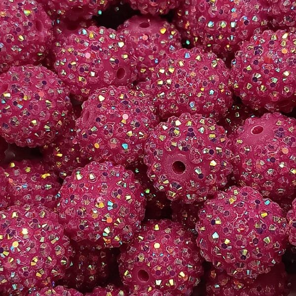 20mm Acrylic Rhinestone, Hot Pink