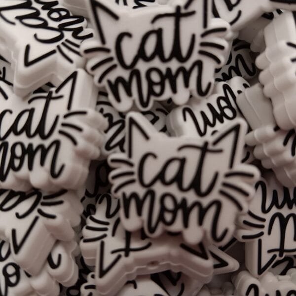 Cat Mom Silicone Focal Bead