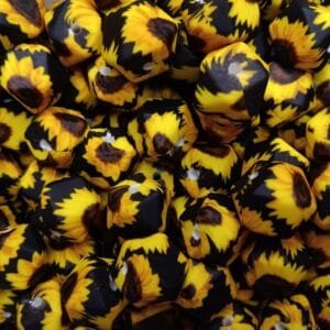 14mm Hexagon Silicone Bead, Sunflower