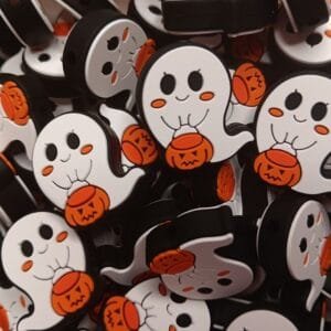 Trick or Treat Ghost Silicone Focal Bead