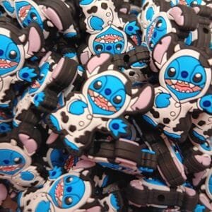 Blue Alien with Cow Costume Silicone Focal Bead