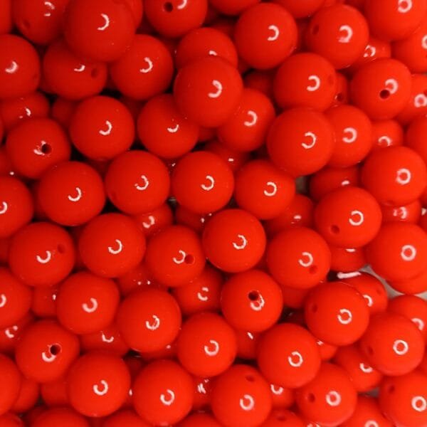 15mm Liquid Silicone Beads, Strawberry Red