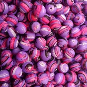 15mm Pink Nebula Printed Bead