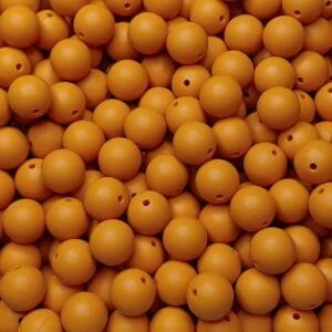 15mm Silicone Beads, Mango