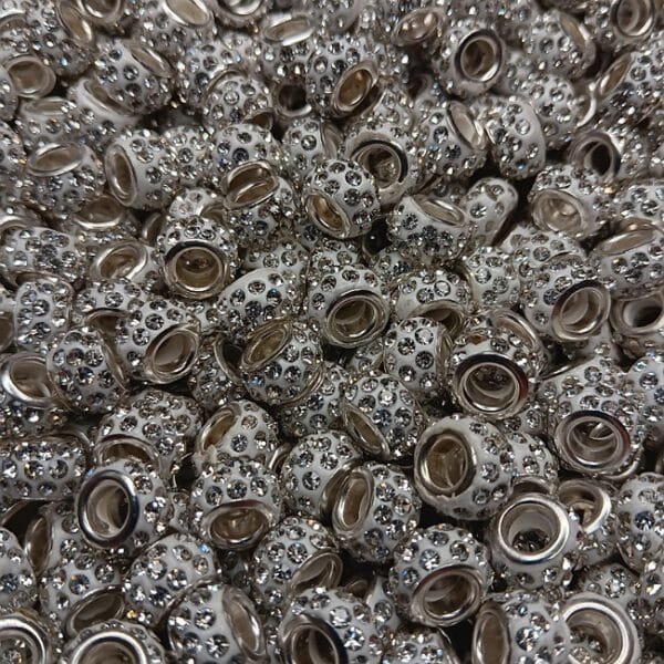 11mm Rhinestone Spacers, Clear, pack of 15