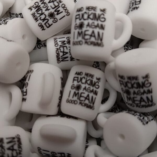 Good Morning Cup Silicone Focal Bead