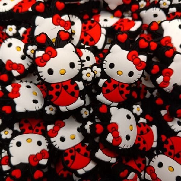 Ladybug Kitty Silicone Focal Bead