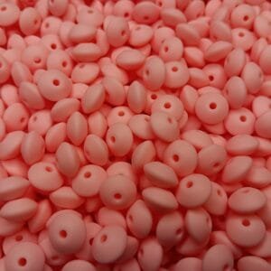 12mm Lentil Silicone Bead, Pastel Pink, pack of 10