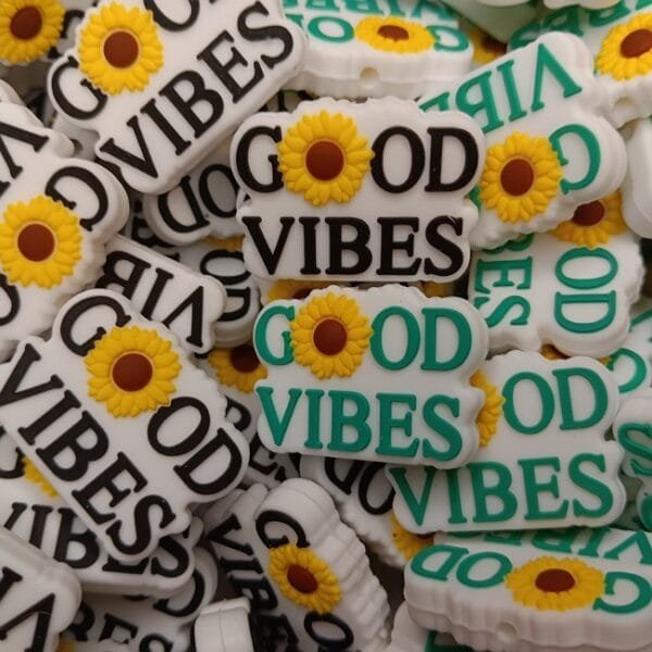 Good Vibes Silicone Focal Bead, Assorted Colors