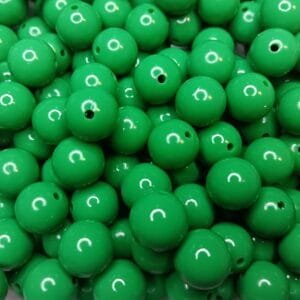15mm Liquid Silicone Beads, Green