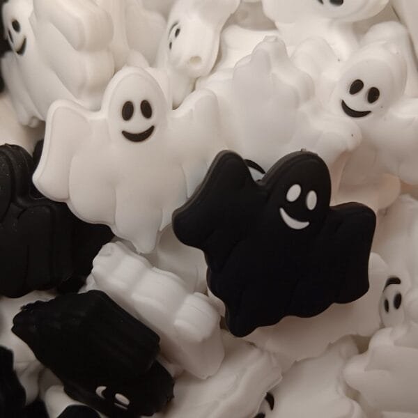 Ghost Silicone Focal Bead, Assorted Colors