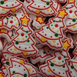 White Christmas Tree Silicone Focal Bead
