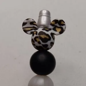 Leopard Mouse Head Silicone Focal Bead