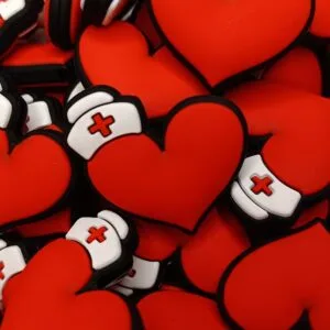 Nurse Hat Heart Silicone Focal Bead