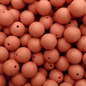 15mm solid silicone bead, Brandied Melon