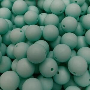 15mm Solid Silicone Beads, Cyan