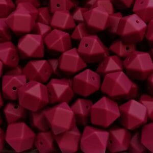 14mm Hexagon Silicone Bead, Wine