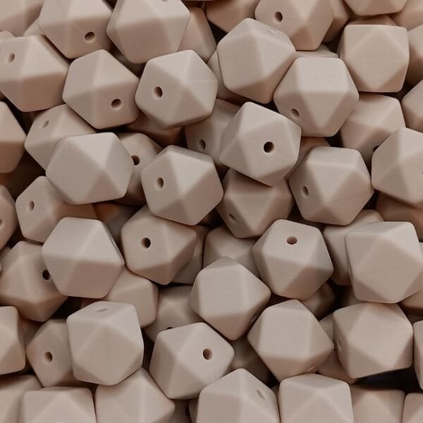 14mm Hexagon Silicone Bead, Navajo White