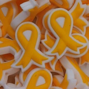 Yellow Ribbon Silicone Focal Bead