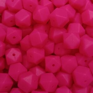 14mm Hexagon Solid, Violet Red, Hot Pink