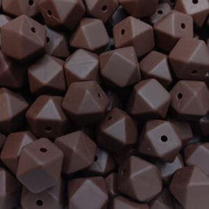 14mm Hexagon Solid, Chocolate