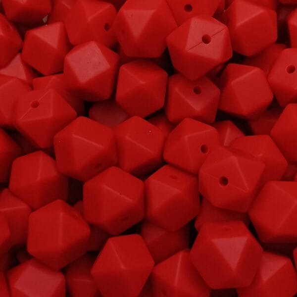 14mm Hexagon Solid, Scarlet Red