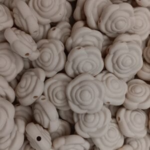 Small Rose Silicone Focal Bead, Navajo White