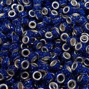 11mm Rhinestone Spacers, Blue, pack of 15