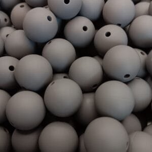 15mm Solid Silicone Bead, Gray
