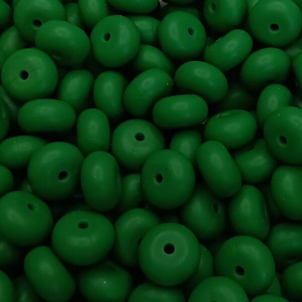 14mm Abacus Silicone Bead, Christmas Green