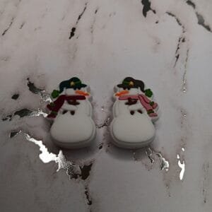 Scarf Snowman Silicone Focal Bead, Assorted Colors