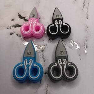 Scissors Silicone Focal Bead, Assorted Colors