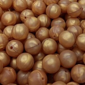15mm Solid Silicone Bead, Gold