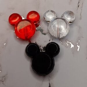 Mouse Head Acrylic Focal Bead, Assorted Colors