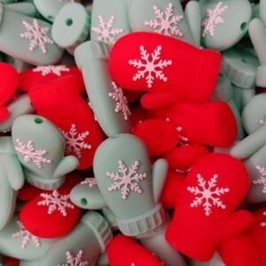 Winter Mitten Silicone Focal Bead, Assorted Colors