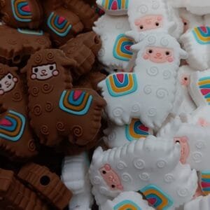 Llama Silicone Focal Bead, Assorted Colors