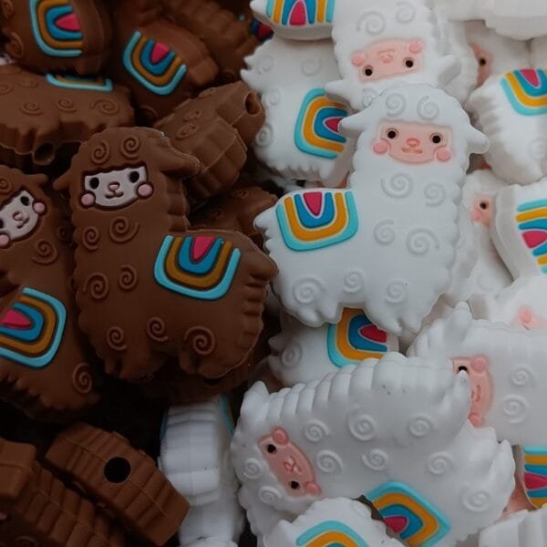 Llama Silicone Focal Bead, Assorted Colors